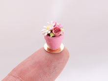 Load image into Gallery viewer, Chocolate Muffin Flowerpot  cake Decorated with Various Flowers - Handmade Miniature Food