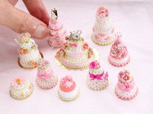Pink French Pièce Montée / Croquembouche Cake - Handmade Miniature Food