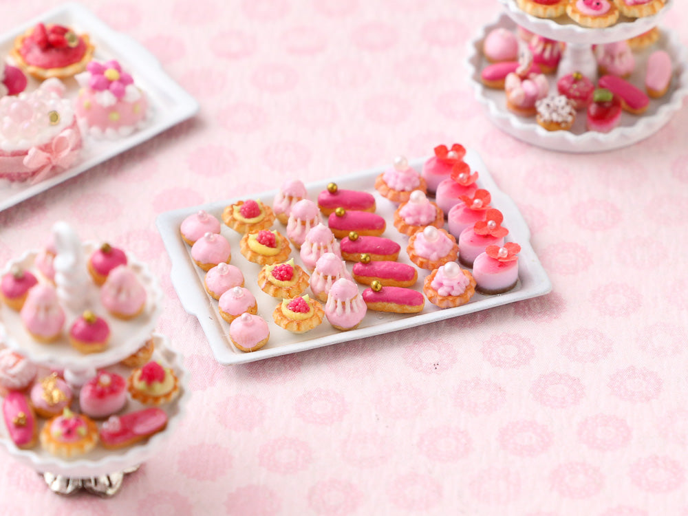 French Pink Petits Fours - Mignardises Roses - Handmade Miniature Food