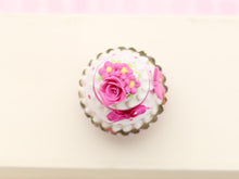 Load image into Gallery viewer, Fuchsia Pink Cake, Pink Rose, Pink Ribbon, Pink Dots - Handmade Miniature Food