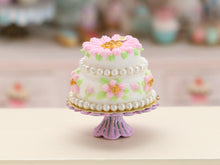Load image into Gallery viewer, Pink Daisy Cake - Handmade Miniature Food