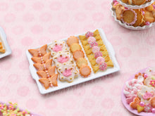 Load image into Gallery viewer, French Butter Cookies - Butterflies, Teapot, Candy - White Tray - Handmade Miniature Food