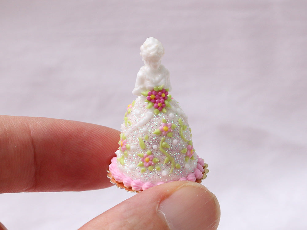 French Marquise Cake in Pink - Diane - Handmade Miniature Food