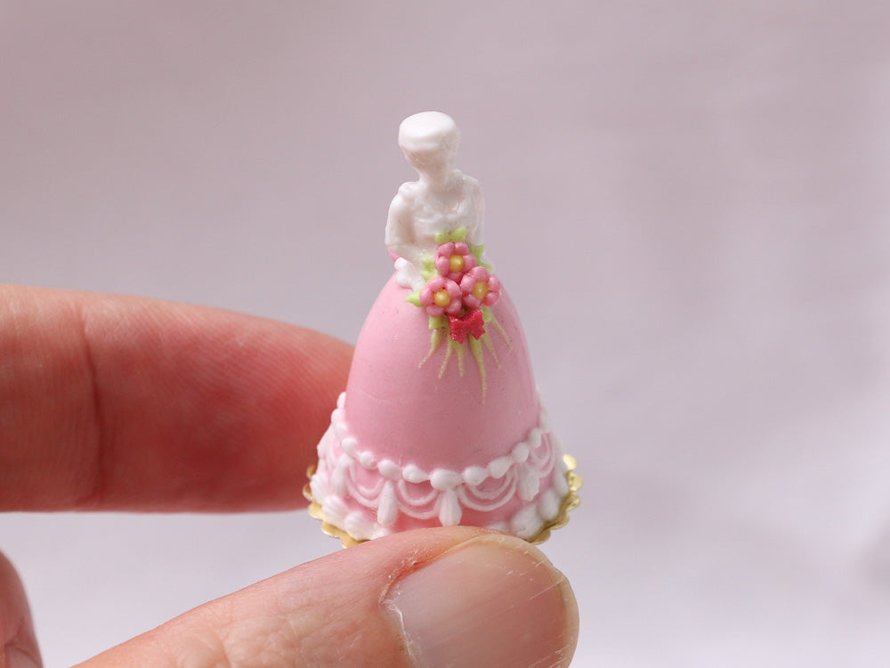 French Marquise Cake in Pink - Elisabeth - Handmade Miniature Food