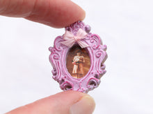 Load image into Gallery viewer, Pink Framed Portrait of a Young Girl - Dollhouse Miniature