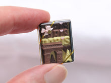 Load image into Gallery viewer, PARIS Chocolate Gift Box, Eiffel Tower and Arc de Triomphe - Handmade Miniature Dollhouse Food