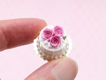 Load image into Gallery viewer, Three Pink Roses Cake - Handmade Miniature Food