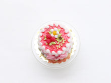 Load image into Gallery viewer, Raspberry and White Blossom Cake - Handmade Miniature Food
