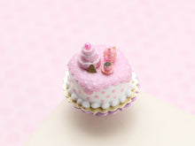 Load image into Gallery viewer, Pink Teatime Table Cake - Handmade Miniature Food