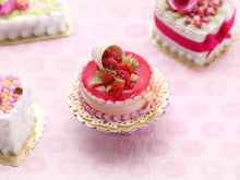 Load image into Gallery viewer, Red Fruit Cake with Fruit Spilling Out of Cup - Handmade Miniature Food