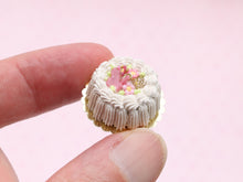 Load image into Gallery viewer, Cream Cake with Pink and Golden Butterflies - Handmade Miniature Food