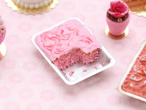 Pink Brownie (Pinkie!) in Metal Oven Dish - Handmade Miniature Food