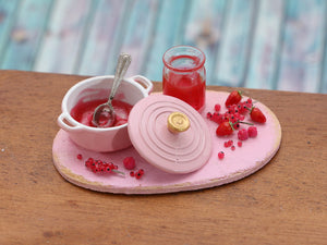 Making Red Fruit Jam / Confiture Preparation Board - Handmade Miniature Food
