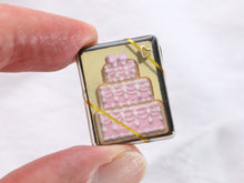 Load image into Gallery viewer, Pink Cake Cookie Gift Box - Handmade Miniature Dollhouse Food