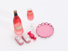 Load image into Gallery viewer, Ladurée Pink Champagne with Pink Fossier Biscuits &quot;Biscuit Roses de Reims&quot; - Handmade Miniature Food