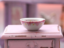 Load image into Gallery viewer, Miniature Ceramic Bowl (Large) with Hand-painted Roses Decoration - Dollhouse Miniature Ornament