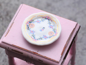 Miniature Porcelain Decorative Plate - Dollhouse Miniature Ornament