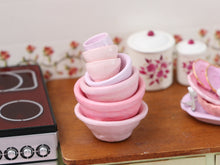 Load image into Gallery viewer, Pile of Pink Bowls - Dollhouse Miniature Decoration