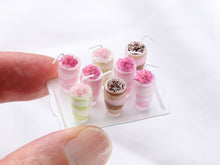 Load image into Gallery viewer, Ice Cream Sundaes on Tray - Handmade Miniature Dollhouse Food in 12th Scale