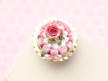 Load image into Gallery viewer, Pink Fossier &quot;Biscuit Roses de Reims&quot; Pink Rose Charlotte - Handmade Miniature Food