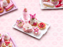 Load image into Gallery viewer, Pink miniature French pastries and treats - Handmade Miniature Food