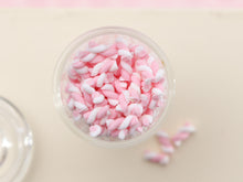 Load image into Gallery viewer, Large Glass Jar of Loose Pink and White Marshmallow Twists - Handmade Miniature Food