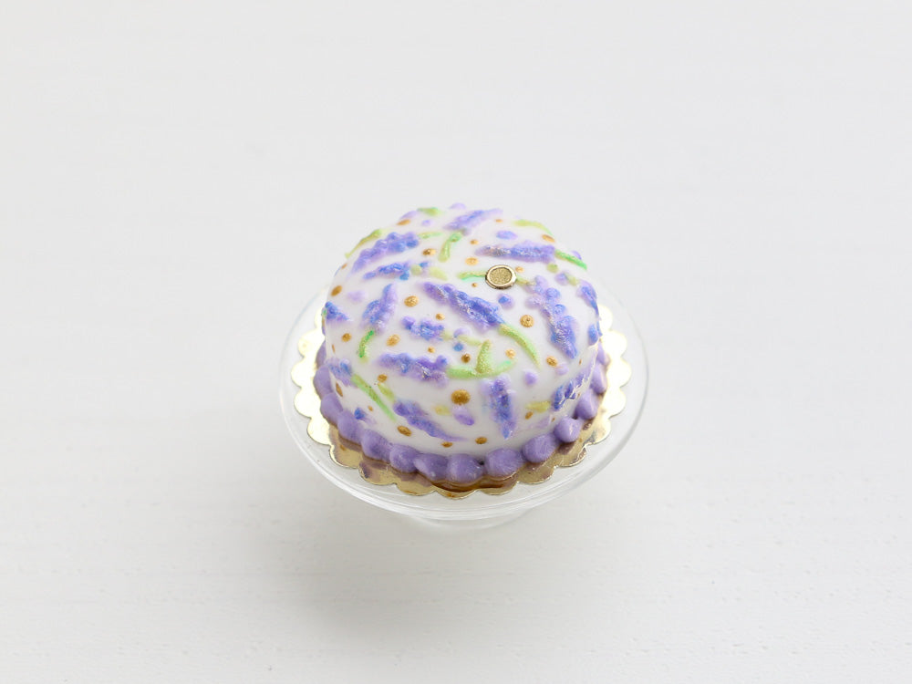Miniature Summer Lavender Cake for Dollhouse - Miniature Food