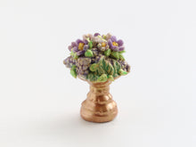 Load image into Gallery viewer, Miniature blossom decoration in golden planter - OOAK - 12th scale dollhouse miniature