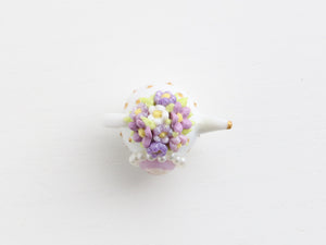 Lilac blossom and cameo miniature teapot - OOAK - 12th scale miniature