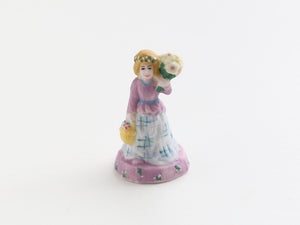 Vintage porcelain miniature figurine in lilac - OOAK - dollhouse decoration