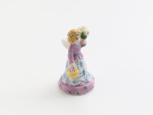 Vintage porcelain miniature figurine in lilac - OOAK - dollhouse decoration