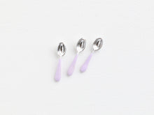 Load image into Gallery viewer, Set of Three Lilac Dessert Spoons - Dollhouse Miniature