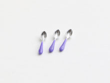 Load image into Gallery viewer, Set of Three Purple Dessert Spoons - Dollhouse Miniature