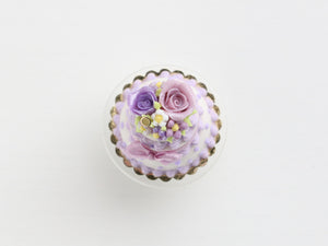 Three tiered lilac rose cake - handmade miniature food - OOAK