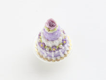 Load image into Gallery viewer, Lilac and white three tiered celebration cake - OOAK - handmade miniature food