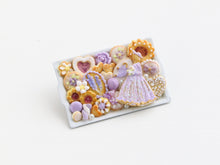 Load image into Gallery viewer, Selection of assorted lilac cookies and treats - OOAK - dollhouse miniature food