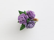 Load image into Gallery viewer, Purple roses in jug planter - OOAK - 12th scale dollhouse miniature decoration