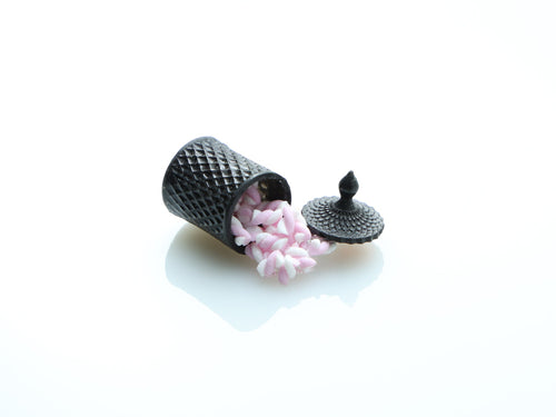 Spilt Jar of Pink & White Marshmallow Twists  - Handmade Miniature Dollhouse Food