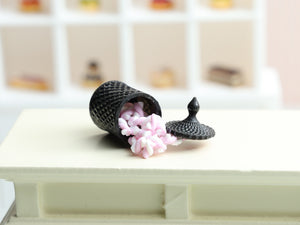 Spilt Jar of Pink & White Marshmallow Twists  - Handmade Miniature Dollhouse Food