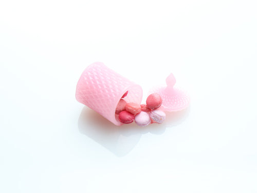 Spilt Jar of Pink Macarons - Handmade Miniature Dollhouse Food
