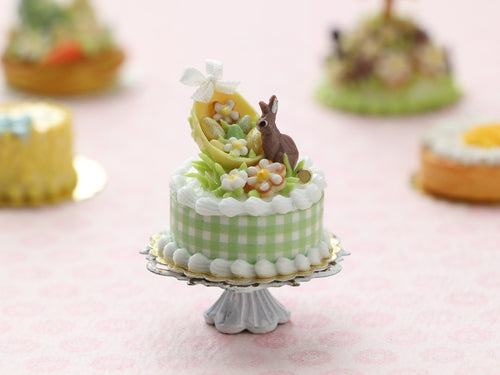 Easter Cake with Half Egg Full of Treats - Miniature Food in 12th Scale for Dollhouse