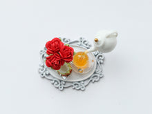 Load image into Gallery viewer, Frozen Moment - Tea, Cupcake and Red Roses - Summer Drinks - Handmade Miniature Dollhouse Food