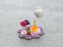 Load image into Gallery viewer, Frozen Moment - Tea, Cupcake and Flowers - Summer Drinks - Handmade Miniature Dollhouse Food