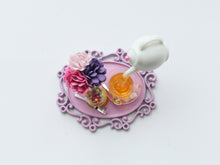 Load image into Gallery viewer, Frozen Moment - Tea, Cupcake and Flowers - Summer Drinks - Handmade Miniature Dollhouse Food