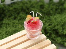 Load image into Gallery viewer, Large Red Fruit Slusy / Granité for Two - Summer Drinks - Handmade Miniature Dollhouse Food