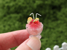 Load image into Gallery viewer, Large Red Fruit Slusy / Granité for Two - Summer Drinks - Handmade Miniature Dollhouse Food