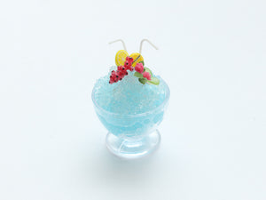 Large Blue Raspberry Slusy / Granité for Two - Summer Drinks - Handmade Miniature Dollhouse Food (Copy)