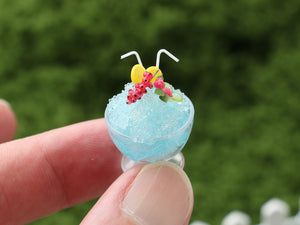 Large Blue Raspberry Slusy / Granité for Two - Summer Drinks - Handmade Miniature Dollhouse Food (Copy)