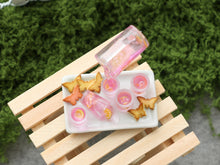 Load image into Gallery viewer, Pouring Pink Lemonade on Tray with Spring Cookies - Frozen Moment - Handmade Miniature Dollhouse Food