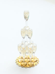 Champagne Tower - Summer Drinks - Handmade Miniature Dollhouse Food